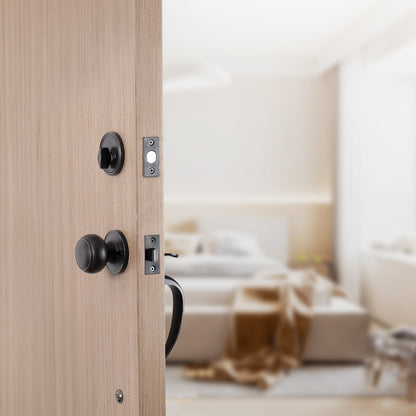 20185-AC - Antique Copper Door Lock Set with Adjustable Spacing and Reversible Handle