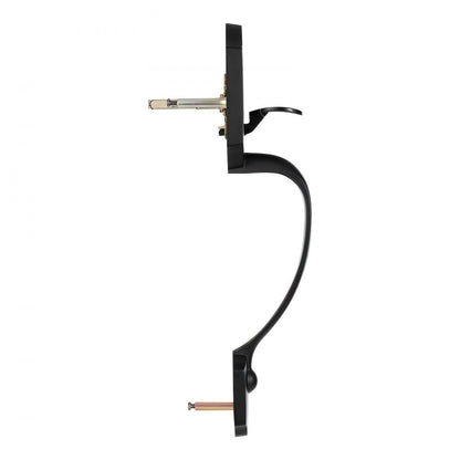 20185-10B - Matte Black Door Handle & Deadbolt Set, Adjustable Spacing 7-11/16" to 8-13/16"