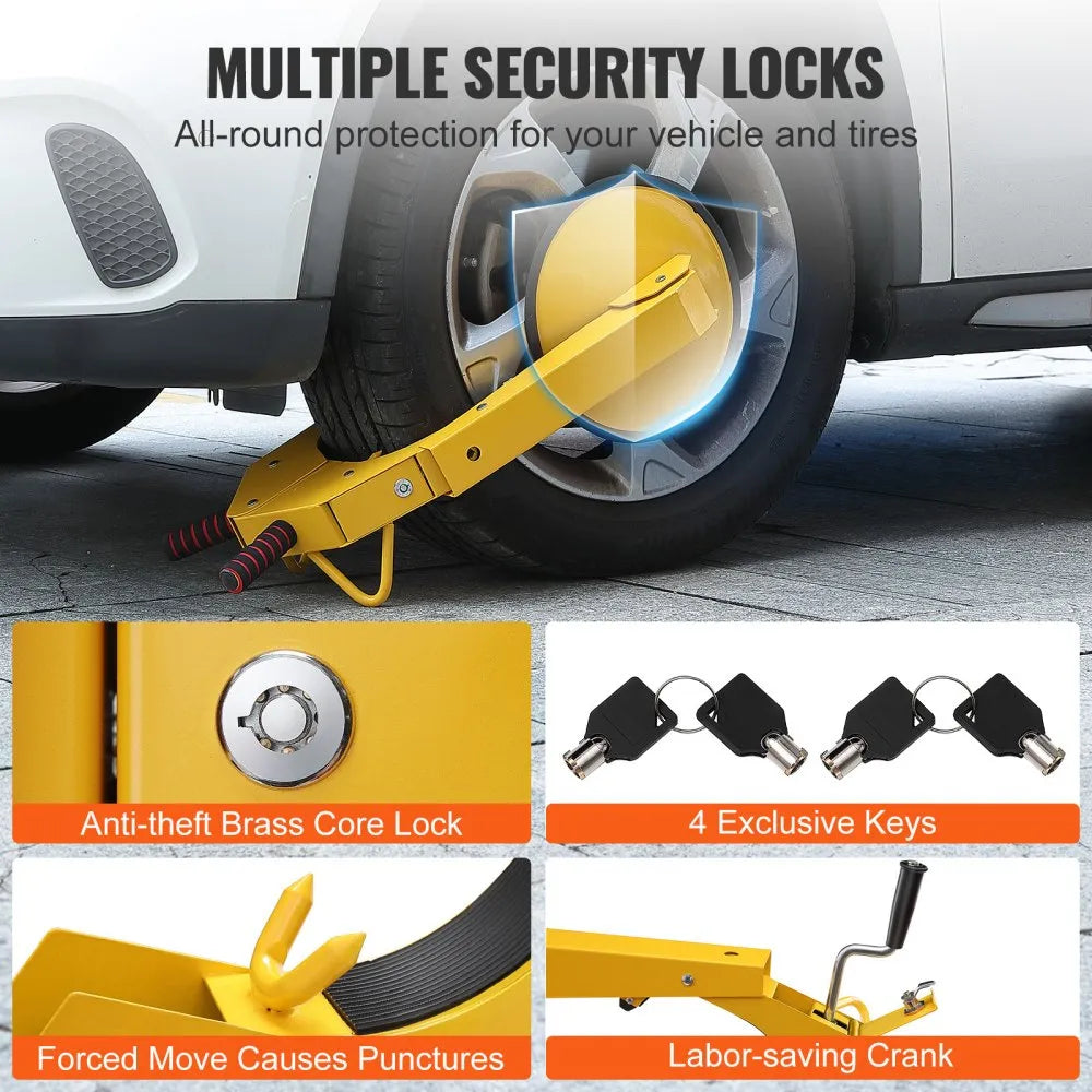 QS-001-B - Heavy-Duty Universal Wheel Lock Clamp for Secure Tire Protection