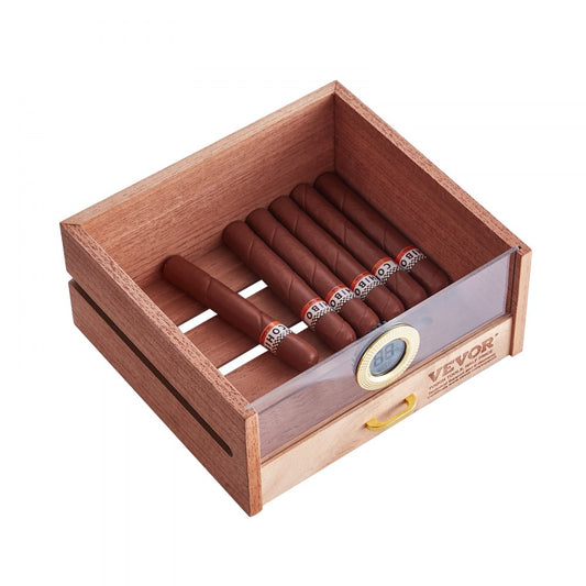 HCAG150D - Premium Cedar Cigar Humidor Cabinet with Electronic Hygrometer