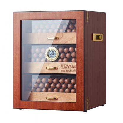 HCAG150D - Premium Cedar Cigar Humidor Cabinet with Electronic Hygrometer