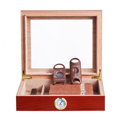 HCAF20J - Elegant Cedar Cigar Humidor with Hygrometer, 209x155x35mm