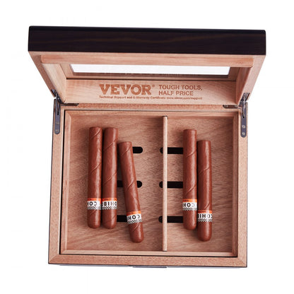 HCAC50D - Premium Cedar Cigar Humidor with Glass Top & Adjustable Shelves