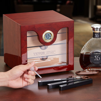 HCAG100D - 100 Capacity Cedar Cigar Humidor with Precision Humidity Control