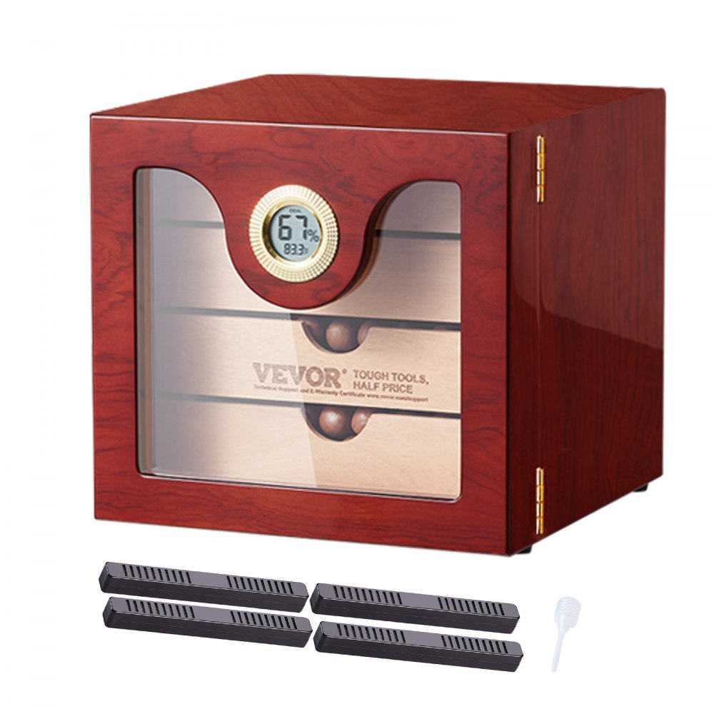 HCAG100D - 100 Capacity Cedar Cigar Humidor with Precision Humidity Control