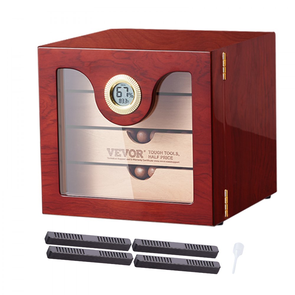 HCAG100D - 100 Capacity Cedar Cigar Humidor with Precision Humidity Control