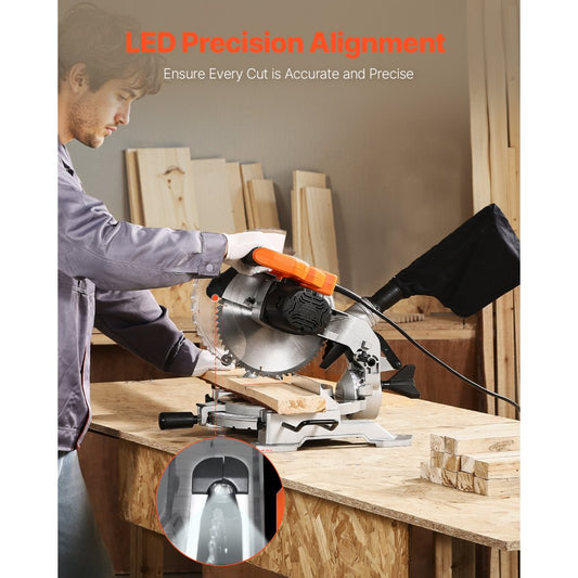 J1G-ZP32-255 - 10-Inch Compound Miter Saw with LED Guide and 15 Amp Motor