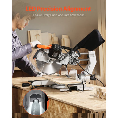 J1G-ZP11-K305 - 12-Inch Sliding Miter Saw with LED Guide and 15 Amp Power