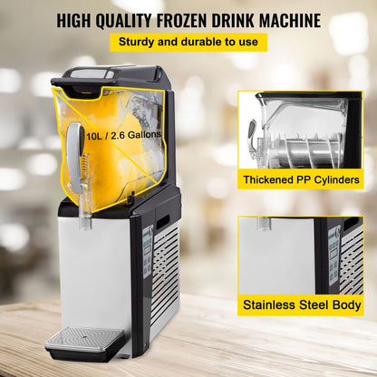 010722118293 - 10L VEVOR Slushy Machine for Fresh Juices and Frozen Drinks