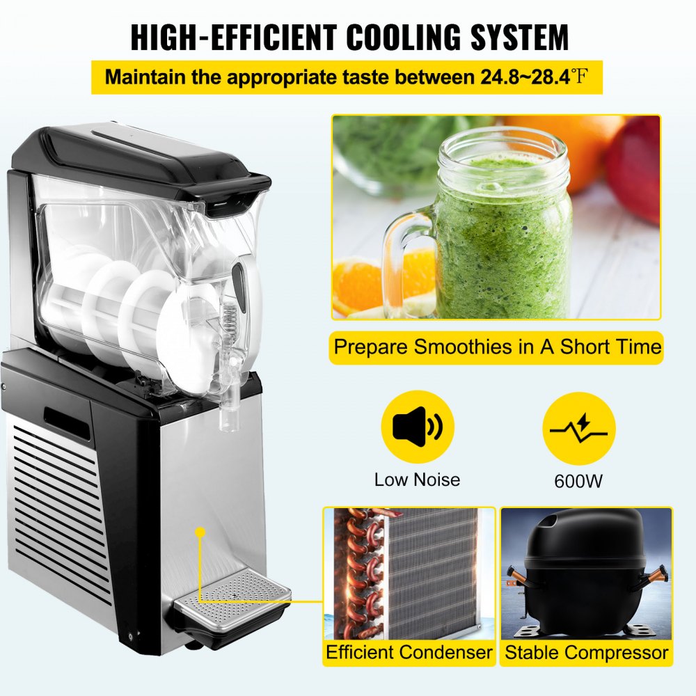 010722118293 - 10L VEVOR Slushy Machine for Fresh Juices and Frozen Drinks