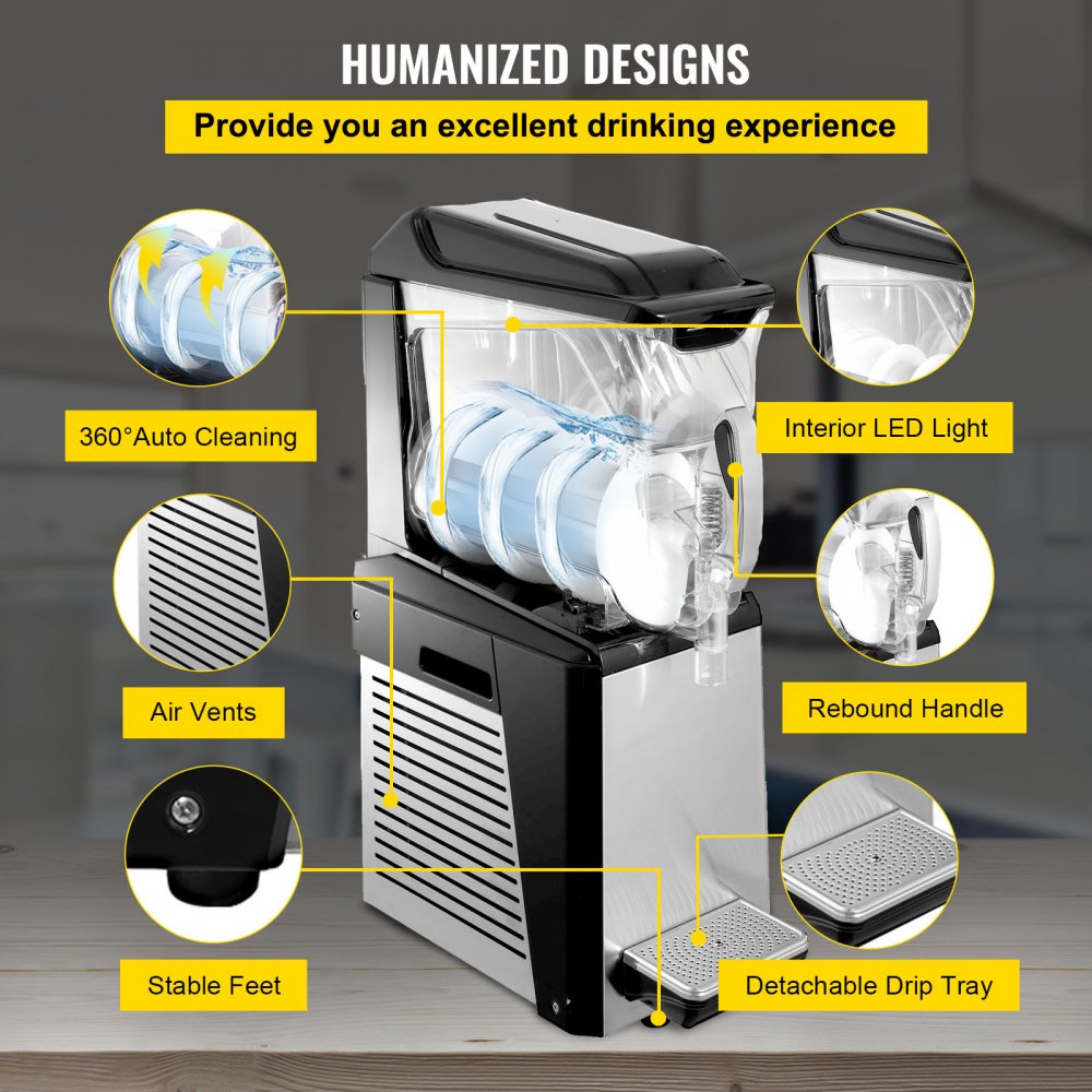 010722118293 - 10L VEVOR Slushy Machine for Fresh Juices and Frozen Drinks