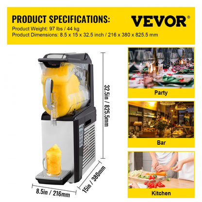 010722118293 - 10L VEVOR Slushy Machine for Fresh Juices and Frozen Drinks