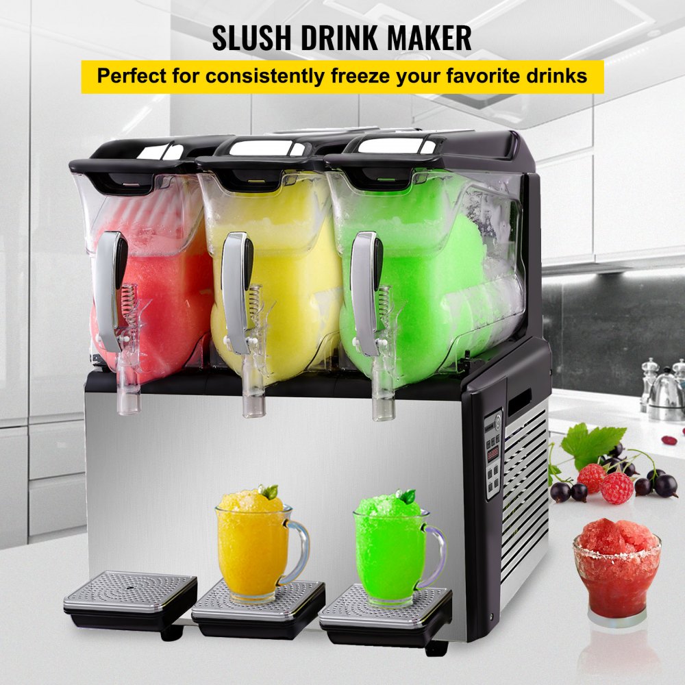 010767859568 - 30L Triple Bowl Frozen Drink Maker with 1250W Compressor