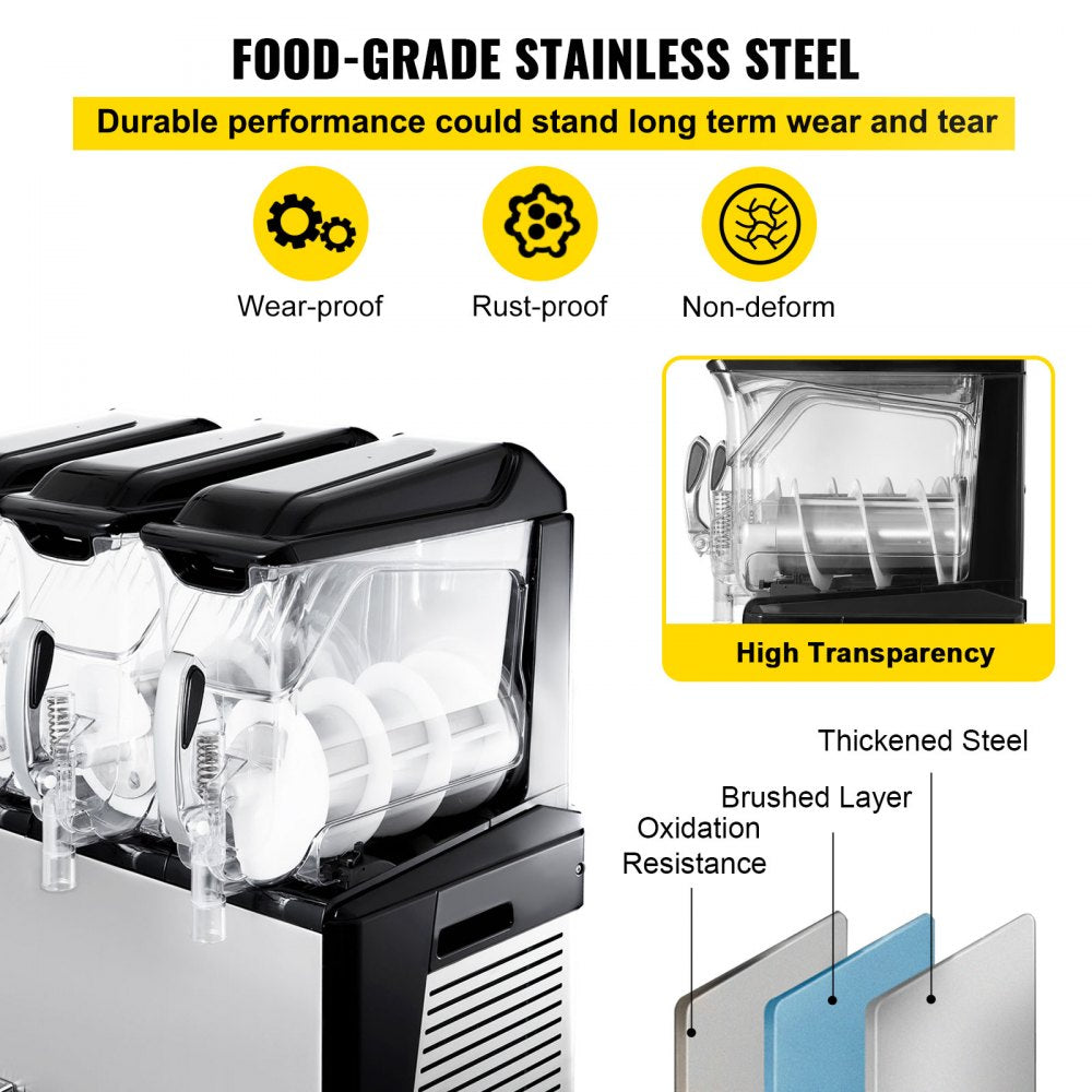 010767859568 - 30L Triple Bowl Frozen Drink Maker with 1250W Compressor
