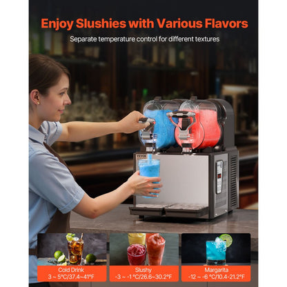 XRJ3LX2 - Durable 2-Tank 6L Slushy Machine with Digital Control