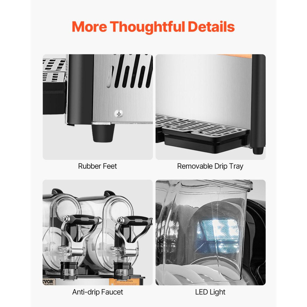XRJ3LX2 - Durable 2-Tank 6L Slushy Machine with Digital Control