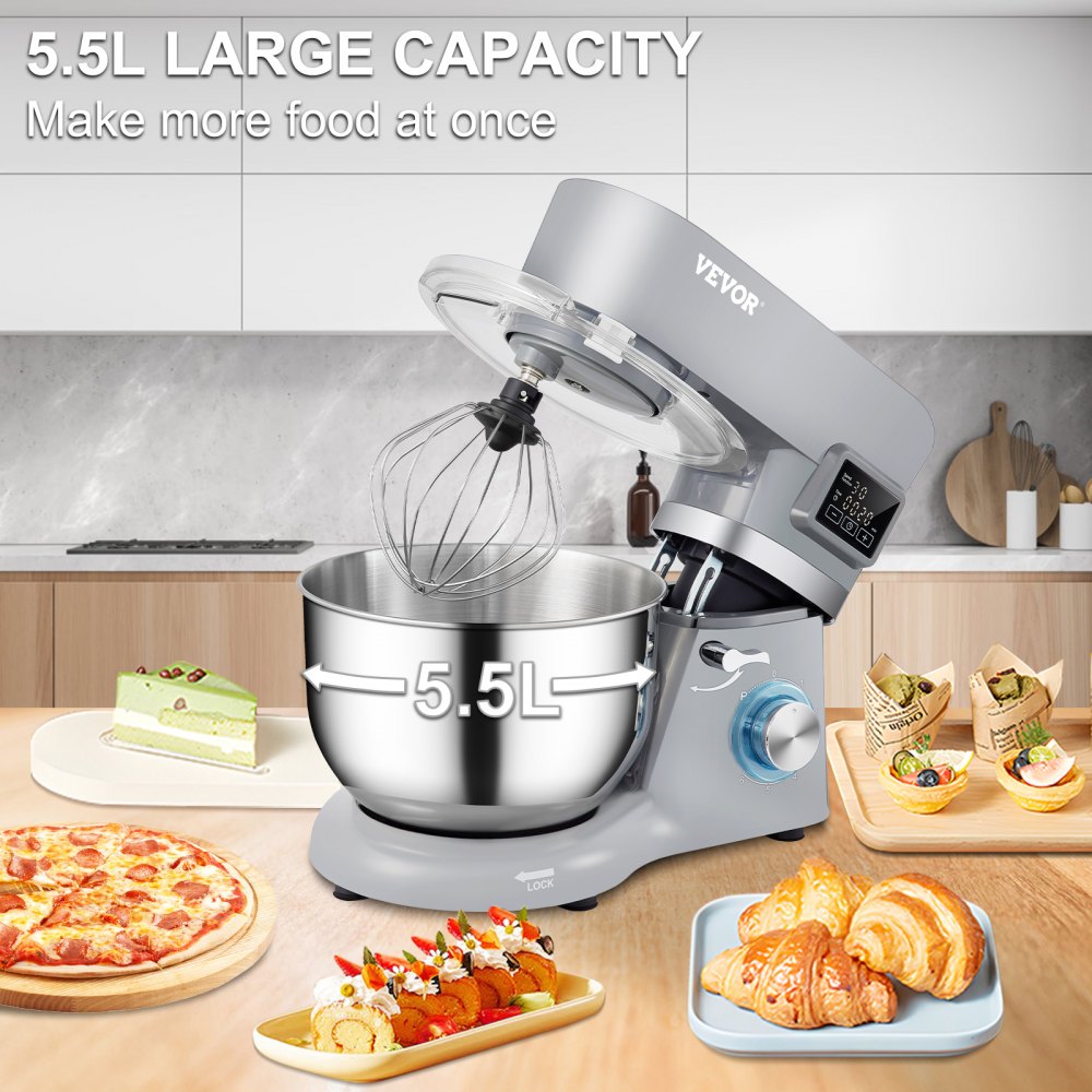 SM-1503HL - 5.8 Qt VEVOR Stand Mixer with 660W Power & Tilt-Head Design