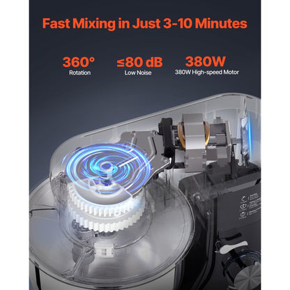 SM-1510H - 5.1 QT Durable Stand Mixer with 10 Speeds and Attachments