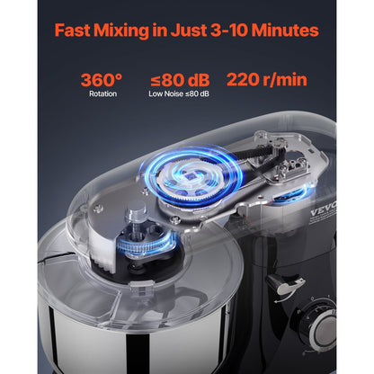 SM-1560N - 6 QT Durable Stand Mixer with 6 Speeds and Attachments