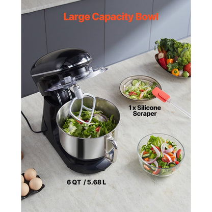 SM-1560N - 6 QT Durable Stand Mixer with 6 Speeds and Attachments