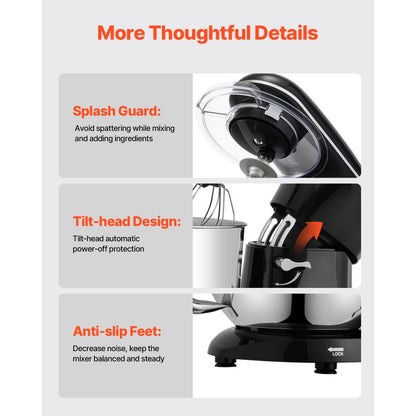 SM-1560N - 6 QT Durable Stand Mixer with 6 Speeds and Attachments