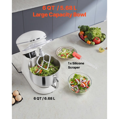 SM-1560N - 6QT Powerful Stand Mixer with Metal Durability and 6 Speeds