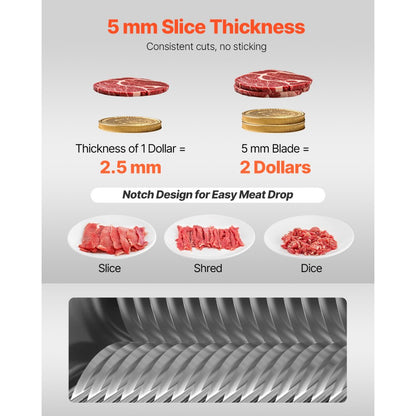 SJY-DQ90-DZ-5 - 5mm Stainless Steel Meat Cutter Blade for Slicing & Shredding