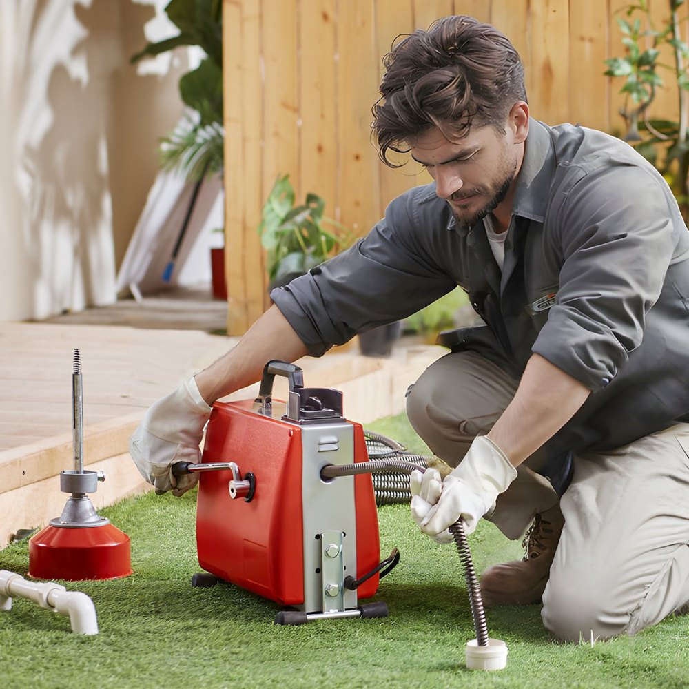 010684625856 - 66FT Drain Cleaner with 7 Cutters & Powerful 250W Motor