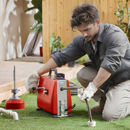 010684625856 - 66FT Drain Cleaner with 7 Cutters & Powerful 250W Motor