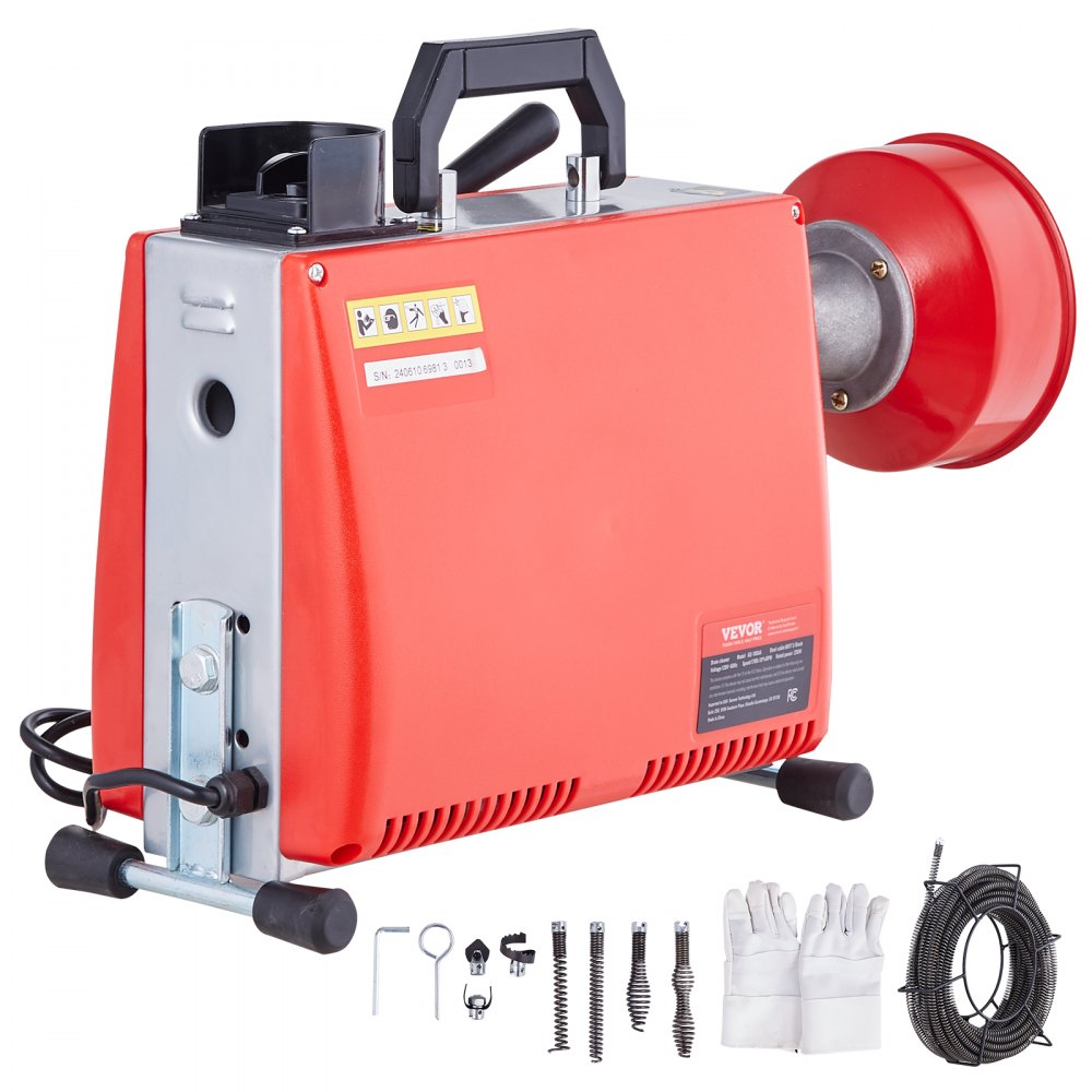 010684625856 - 66FT Drain Cleaner with 7 Cutters & Powerful 250W Motor
