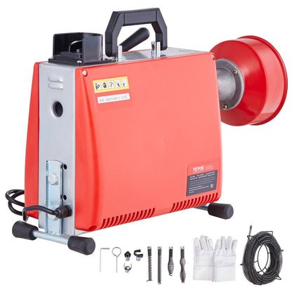 010684625856 - 66FT Drain Cleaner with 7 Cutters & Powerful 250W Motor