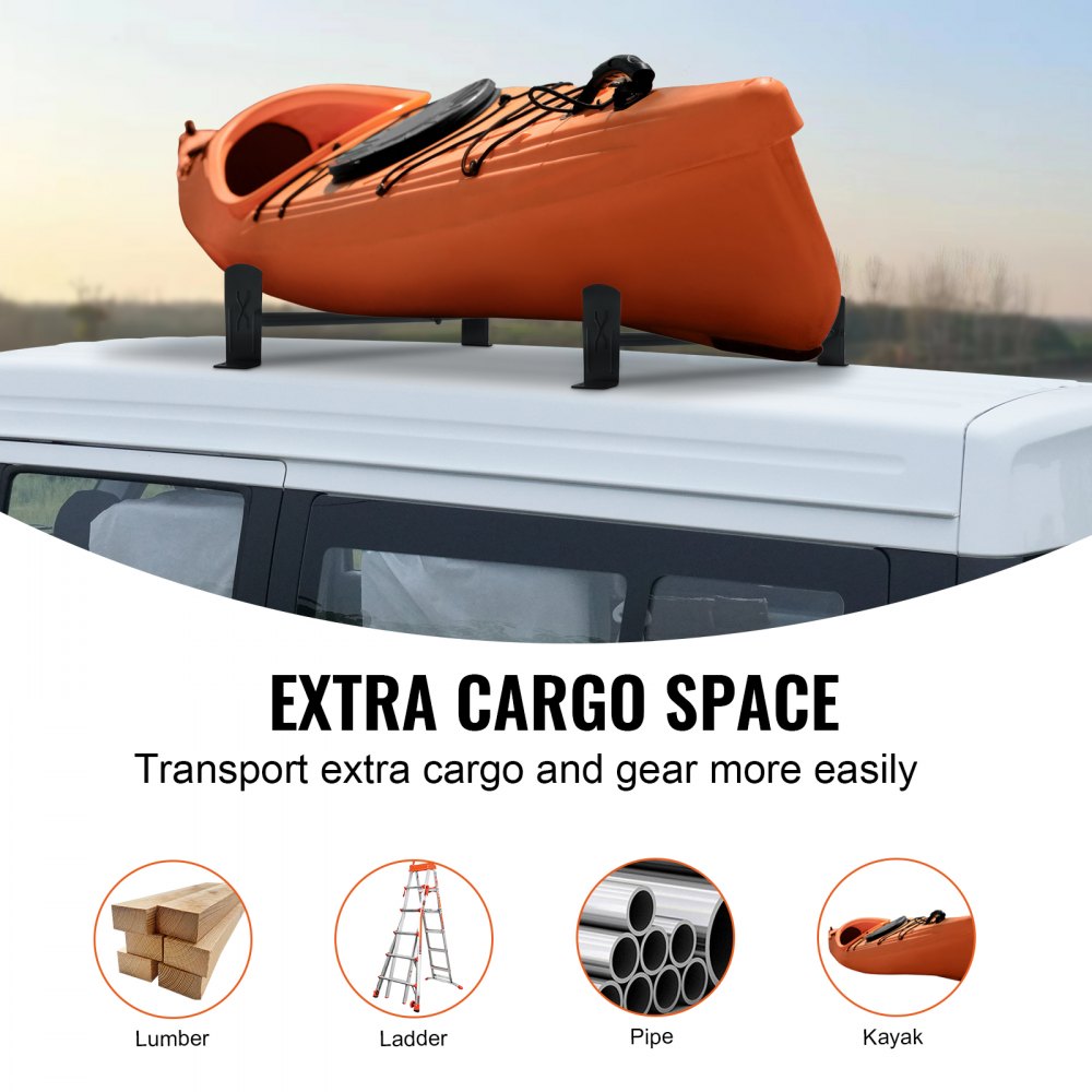 BYCD-006 VEVOR Adjustable Van Roof Ladder Rack, 35.8-52.4 inches, 500 lbs Capacity