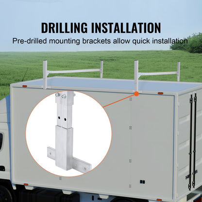 BYCD-008 - Adjustable Aluminum Roof Ladder Rack for Vans, 400 lbs Capacity