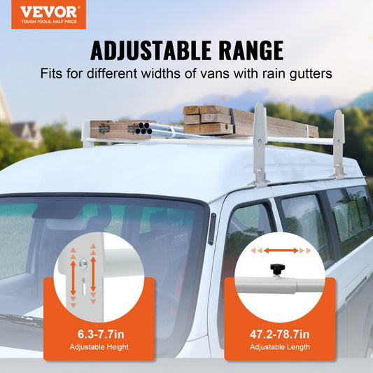 BYCD-004 - Adjustable 47.2"-78.7" Van Roof Rack, 500 lbs Capacity