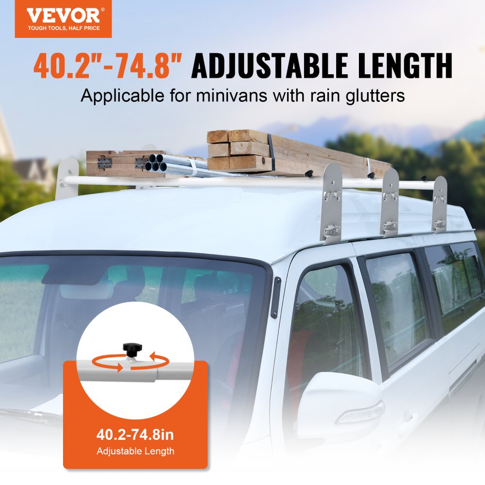 BYCD-005 - Adjustable Van Roof Rack, 750 lbs Capacity, Fits Chevrolet & GMC