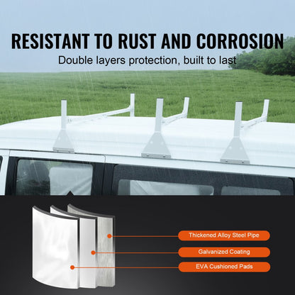 BYCD-007 - Adjustable Alloy Steel Van Ladder Rack, 750 lbs Capacity