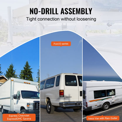 BYCD-007 - Adjustable Alloy Steel Van Ladder Rack, 750 lbs Capacity