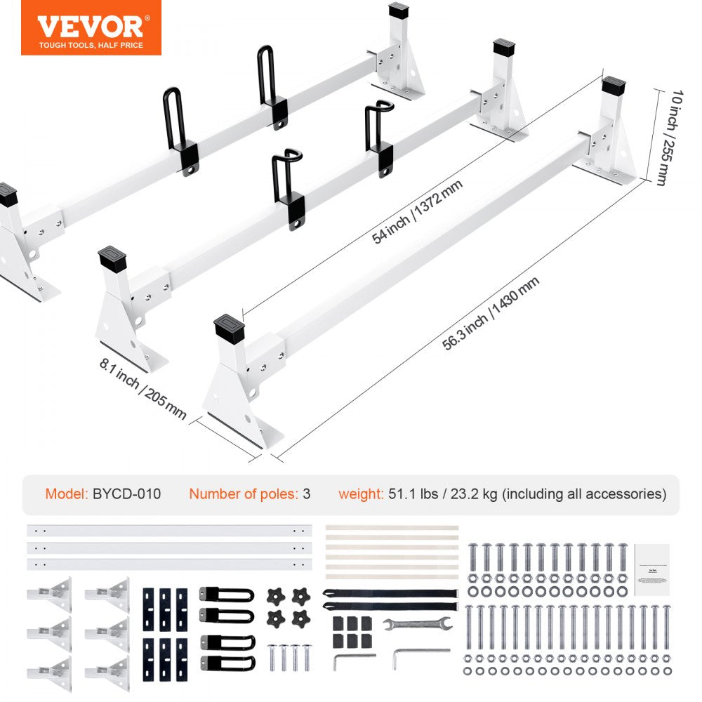 BYCD-010 - Heavy-Duty Q235 Van Roof Rack for Efficient Ladder Transport