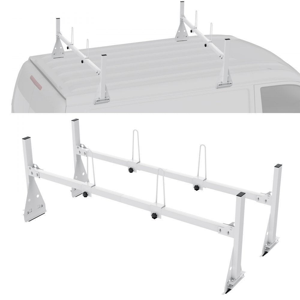 BYCD-017 - Adjustable Van Roof Ladder Rack, 600 lbs Capacity, Q235 Material