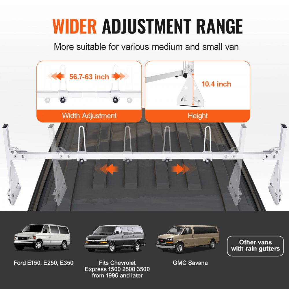BYCD-012 - Adjustable Q235 Van Ladder Rack, Max 800 lbs Load Capacity