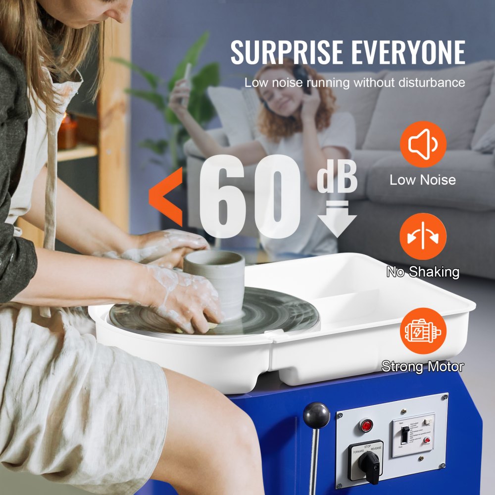 010688818462 - 350W Pottery Wheel for Beginners, 11 lbs Clay Capacity