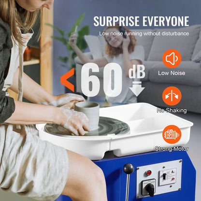 010688818462 - 350W Pottery Wheel for Beginners, 11 lbs Clay Capacity