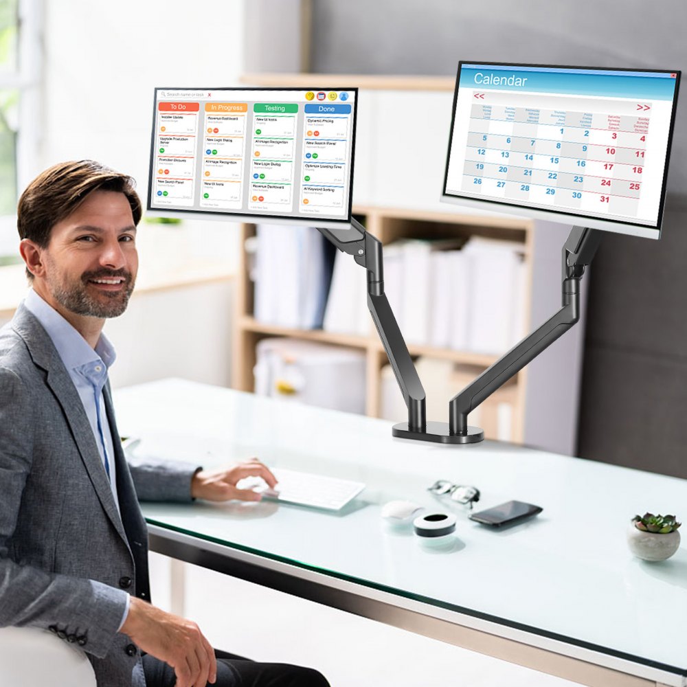 ZD200 - Adjustable Dual Monitor Arm for 13"-35" Screens, Up to 26.4 lbs