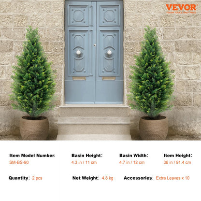 SM-BS-90 - 36" UV-Resistant Cedar Topiary Tree - No Maintenance Needed