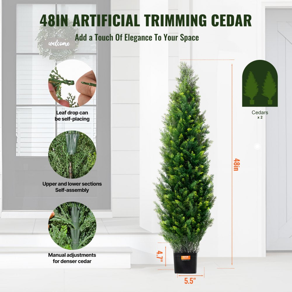 SM-BS-120 - 4' UV-Resistant Artificial Cedar Tree, No Maintenance Needed
