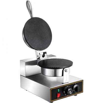 010850110358 - Stainless Steel Waffle Cone Maker with Adjustable Temp and Timer
