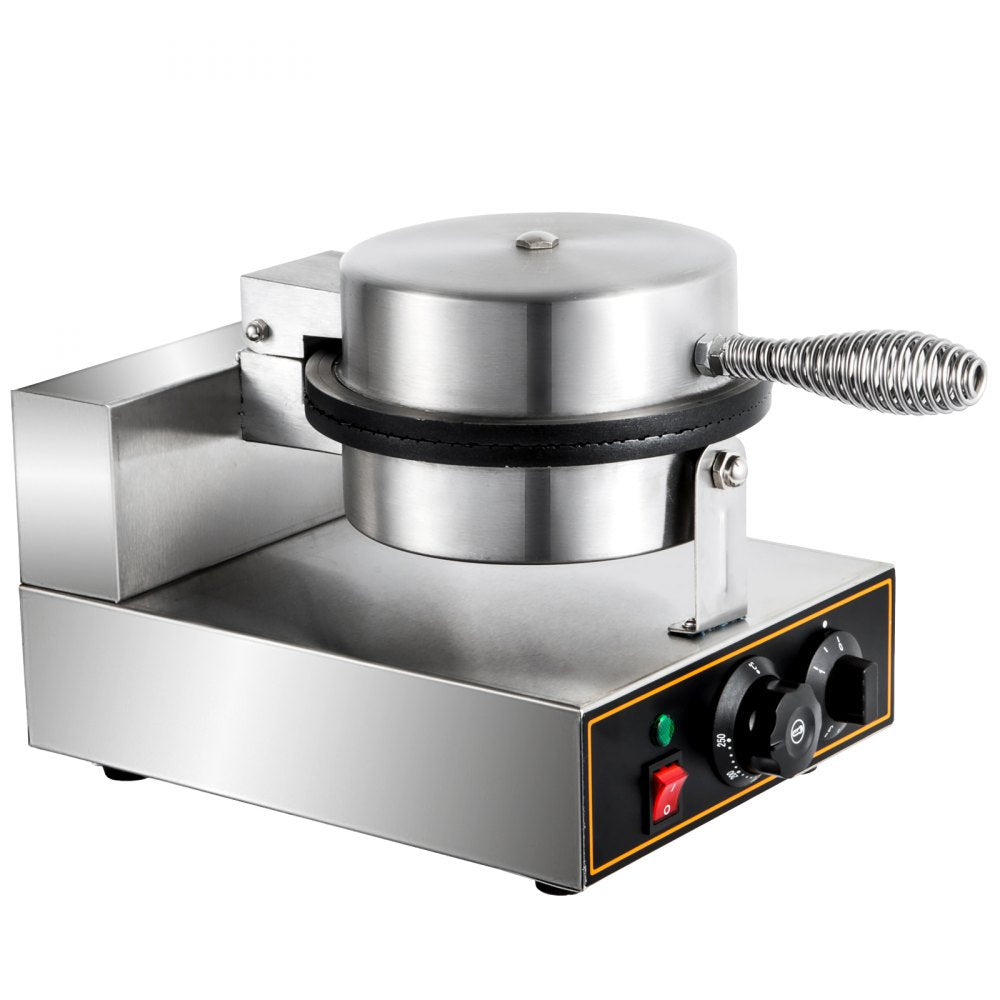 010850110358 - Stainless Steel Waffle Cone Maker with Adjustable Temp and Timer