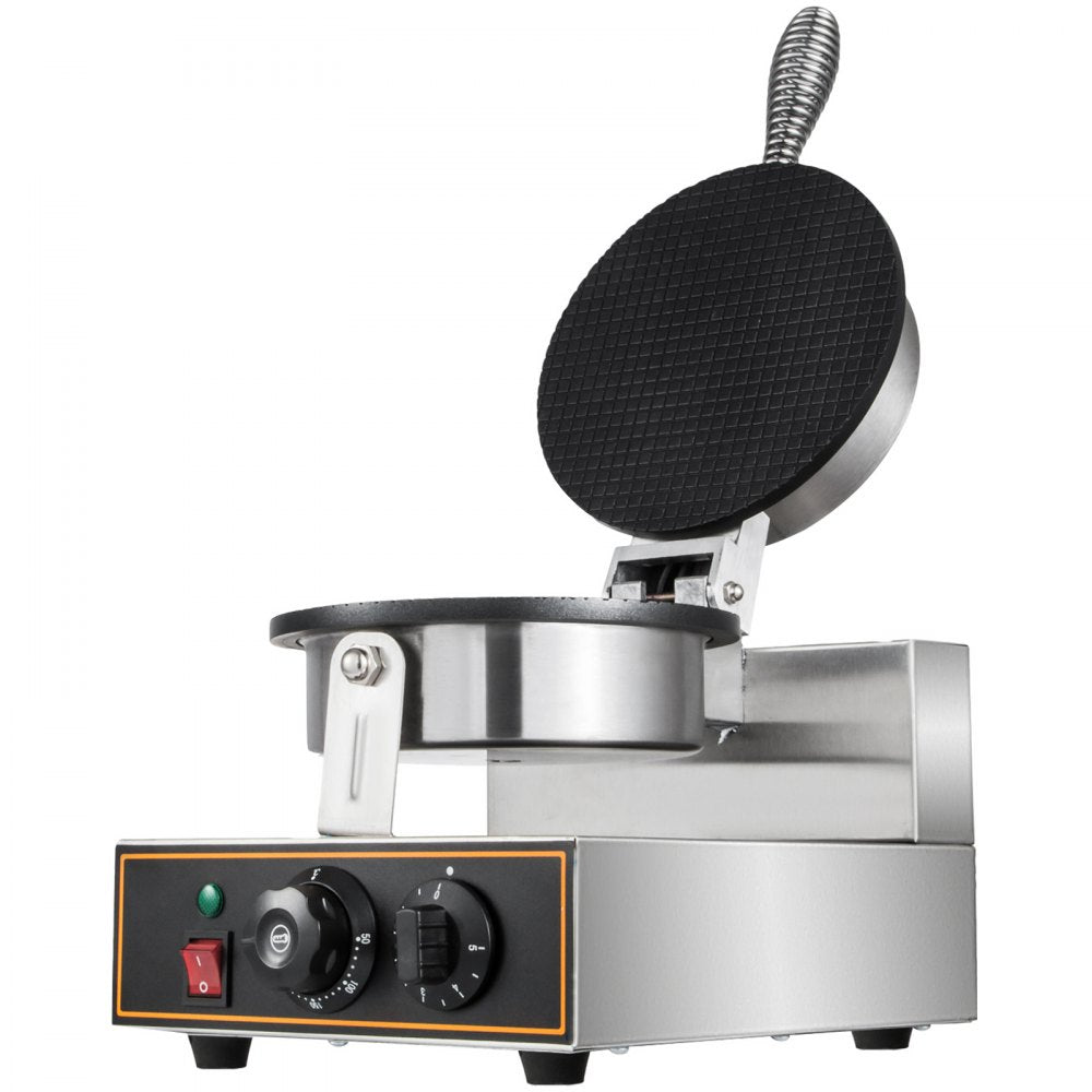 010850110358 - Stainless Steel Waffle Cone Maker with Adjustable Temp and Timer