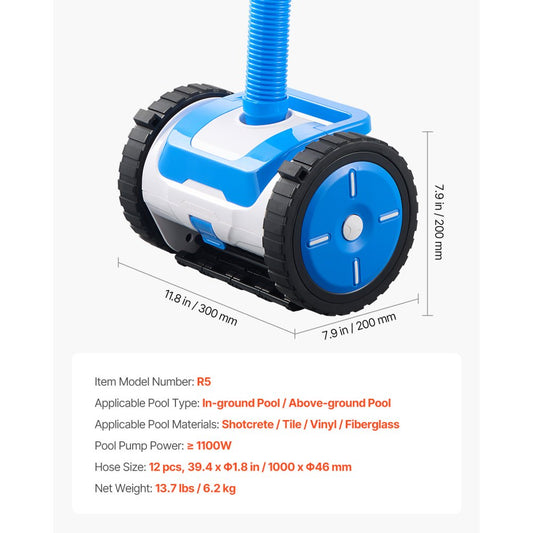 R5 - Automatic 20x40 ft Pool Cleaner with Quiet Operation and Power Suction
