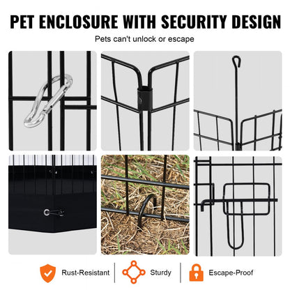 TT-PP1006M-F - 30" High Foldable Dog Playpen - 8 Panels, Indoor/Outdoor Use